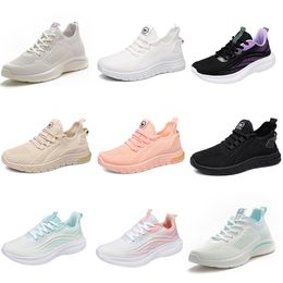 2024 2024 Winter Women Hiking Running Mesh Soft Sole Casual Flat Shoes Fashion Black Pink Beige Gray Trainers Large Size 35-41 GAI