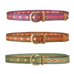 Belts Canvas Striped Unisex Metal Pin Buckle Waist Strap Casual Men Female Youth Jeans Trousers Decoration Waistband