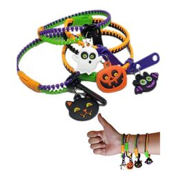 Halloween Toy Silicone Bracelets Basket Zipper Stuffers Fidget Decompression Toys Sensory Friendship Jewellery for Kids Birthday Gif5881273