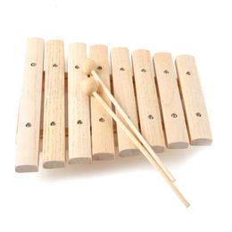 Children Kids Natural Wood Wooden 8 Tone Xylophone Percussion Toy Musical Instrument For Music Develop 240112