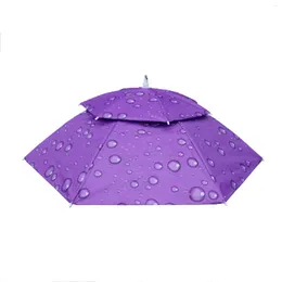 Umbrellas Double-Layer Head Wearing Umbrella Elastic Folding UV & Rain Protection Headwear Suitable For Boat Kayak