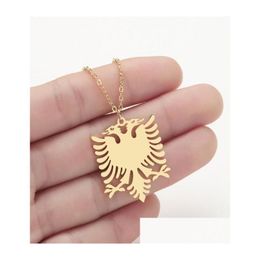 Pendant Necklaces Wangaiyao Stainless Steel Accessories Albanian Eagle Golden Necklace Couple Fashion Personality Item Jewelry7538603 Dhf5J