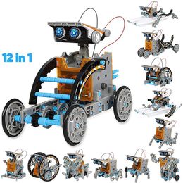 12 in 1 Science Experiment Solar Robot Toy DIY Building Powered Learning Tool Education Robots Technological Gadgets Kit for Kid 240112