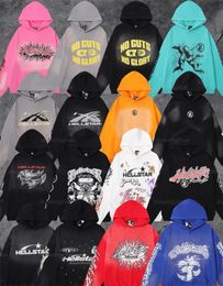 Hellstar Hoodie Erkekler Köpekbalığı Grafik Tee Kazak Mektubu Baskı Uzun Kollu Jumper Pocket Erkek Kadın Üstleri Giyim Moda Mens Hellstar Hoodies Sweatshirt