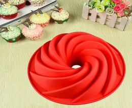 Useful Large Spiral Shape Bundt Cake Pan Bread Chocolate Bakeware Silicone Mould Bread Fondant Cake Pan Mould DIY Baking Tools1117030