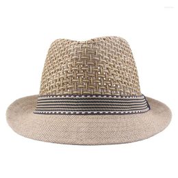 Berets Parent-child Kids Boys Men Straw Hat Sun Protection Fedora Fashion 2024 Summer Women Panama Jazz Sunhat Beach Cap