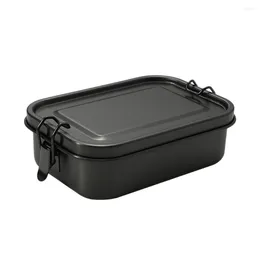 Dinnerware Stainless Steel Bento Box Leakproof Metal Lunch With Removable Divider For Children And Adults(Black)