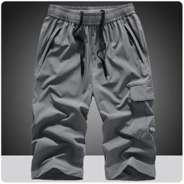 Men's Summer Quick Dry 3/4 Pants Lightweight Shorts Hiking Fishing Travel Casual Cargo Shorts Pants Men Gym Shorts 7XL 8XL 240112