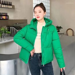 Women's Trench Coats Women Winter Parkas 2024 Korean Hooded Thick Warm Short Jacket Cotton Snow Wear Padded Parka Basic Coat Female