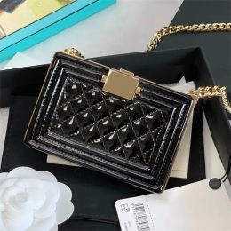 hot sale 10A Mirror Quality Minaudiere Designer Women Cross Body Luxuries Designers Chains Evening Bag Patent Leather Shoulder Bags with Box C073