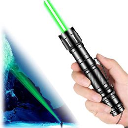 Pointers Green Laser Tactical 10000m Laser Pointer2 in 1 Detachable Lamp Holder Visible Focus Focusable Laser Torch for Hunting