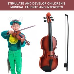 Acoustic Violin Toy Adjustable String Simulation Musical Instrument Practice 240112