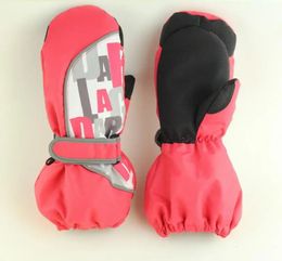 children glovewinter warm baby girls glovesboy ski outdoor snowboard glovesboy windproof waterproof mittens For 3-15 girl 240112