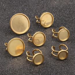 Charms 2Pcs 7 Size Stainless Steel Silver Gold Colour Round Cabochon Adjustable Rings Bezel Blanks Diy Jewellery Making Accessories