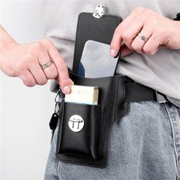 Waist Bags Multifunctional Pu Leather Phone Belt Bag Pack Retro Men Cell Loop Holster Pouch Wallet High Quality Case