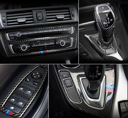 BMW için Karbon Fiber 1 2 Serisi F20 F20 F21 F22 F23 İç Gearshift Klima CD Panel Kapı Koltuk Kapağı Kapak Trim Araba Sticker A6056150