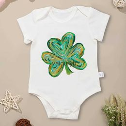Rompers Clover Print Baby Onesie Exquisite Pure Cotton Boy and Girl Aesthetic Clothes Summer Casual Sweatshirt Toddler Playsuit Cheapvaiduryb