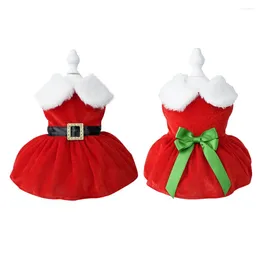 Dog Apparel Girls Winter Clothes Comfortable Christmas Dress Soft Small Pet Red Skirt Suit Easy To Clean Up Supplies