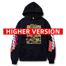 Harajuku Jojo Bizarre Adventure Hoodie Anime japonês Homens/mulheres Moletom de manga comprida Tops Desenhos animados Hip Hop Roupas vintage 2024 Terça-feira Ess 5770