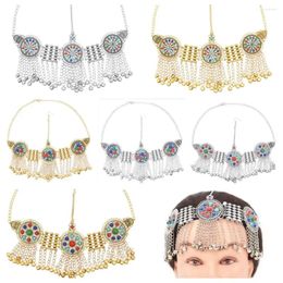 Hair Clips Forehead Chain Bohemia Beads Headband Beaded Tassel Vintage Coin Headbands Hanfu Headwear Dai Style Gypsy Tribal