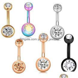 Stainless Steel 14G Belly Piercing Nombril Screw Navel Button Rings Tragus Helix Body Jewellery For Women Men 120Pcs Drop Delivery Dhdkb