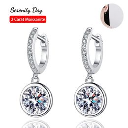 Serenity Day S925 Sterling Silver Plate Pt950 Platinum D Colour 12 Carat Bubble Earrings Fine Jewellery Women Wholesale 240112