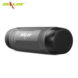 Speakers ZEALOT S1 Portable Bluetooth Speaker Wireless Bicycle Speaker FM Radio Outdoor Waterproof Boombox Support TF Card AUX Flashlight