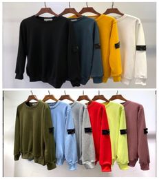 Men's Hoodies Sweatshirts Spring/Autumn Solid Colour Circled Compass Arm Badge Round Neck Sweater Men's Hoodies Couple Loose Long Sleeves Size S-XXL