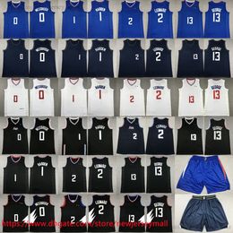 2 KawhiLeonard Jersey 2024 New City Basketball 13 PaulGeorge 0Westbrook JamesHarden Jerseys Shorts Stitched Black White Blue Breathable Sports Shirts