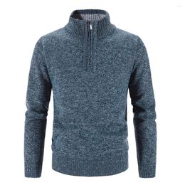 Men's Sweaters Comfortable Solid Color Sweater Knitwear Long Sleeve Male Top Mens Polyester