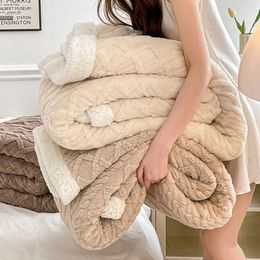 Plaid Blanket Wool Fleece Warm Winter Blankets for Adults Kids sofa Bed Cover Duvet Plush Winter Throw Bedspread for Beds 240113