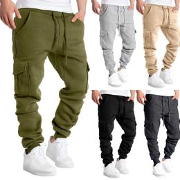 Men's Pants Mens Joggers Casual Cargo Splicing Printed Overalls Pocket Sport Work Trouser Trousers Gym Jogging Track Pant