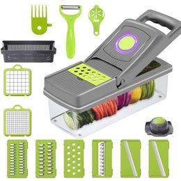 14 In 1 Fruit Vegetable Slicer Cutter Food Onion Veggie Dicer Chopper Kitchen 240113