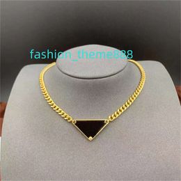 925 Silver fashion designer for women Gold Necklace Luxury Cuban Chain Creative Silver glamour Punk style Jewellery Triangle Pendant Heart Necklace for men Jewellery