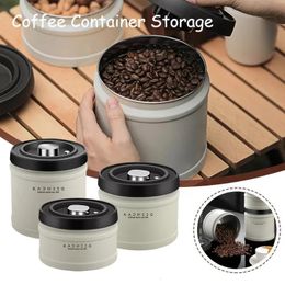 304 Stainless Steel Airtight Coffee Container Storage Canister Coffee Bean Jar Vacuum Sealed Cans food Kitchen Storage Organiser 240113