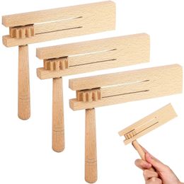 3pcs Wooden Matraca Block Maker Rotating Ratchet Sound Toys Noise Musical Instruments Educational Toy For Children 240112
