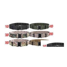 Mens/Women Waistband Nylon Mountaineering Outdoor Sports Knit Belt Students Tactical Camouflage 6 Colours Sell23 Drop Delivery