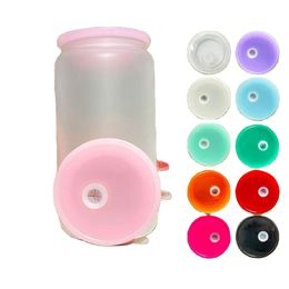 Drinkware Lid Replaced Coloured Plastic Lids For 16Oz Glass Tumbler Blank Clear Frosted Mason Jar Libby Can Cooler Cola Beer Food Cans Otqf8