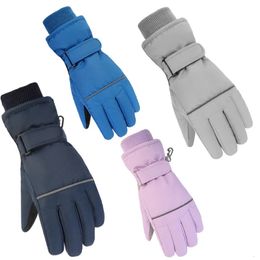 Children Ski Gloves Keep Finger Warm Waterproof Thicken Mittens Winter Snowboard Snow Kids Gloves for Boys Girls 240112