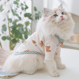 Dog Apparel Spring Summer Pet Clothes Kitten Puppy Cute Pullover Small And Medium-sized Cartoon Shirt Sphynx Cat Chihuahua Yorkshire