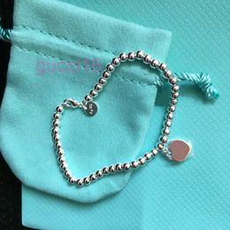 New Design Women Bead Charm Bracelets 925 Sterling Silver Top Quality Red Pink Blue Heart Luxury Jewelry for Lady Gift with Original Box BDWV