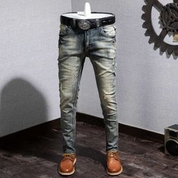 Men's Jeans Do Old Voice Jitter Red Korean Version Self Cultivation Elastic Tiktok and Other Night Sports