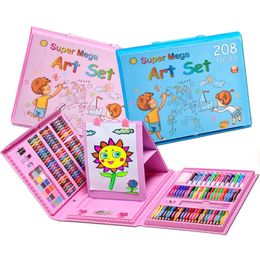 42-208PCS Children Art Painting Set Educational Toys Watercolour Pencil Crayon Water Pen Drawing Board Doodle Supplies Kids Gift 240112