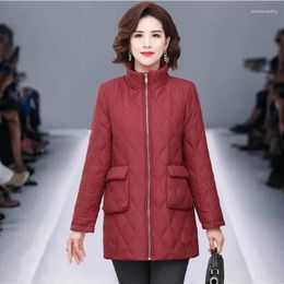 Women's Trench Coats Women Cotton Coat Mid-Length Winter Jackets Elegant Parkas Padded Jacket Plush Vintage Outwear