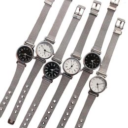 Wristwatches Womens Watch Elegant Small Round Dial Mesh Metal Strap Quartz Wrist Valentine's Day Gift For Girlfriend