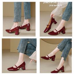 Fashion Classics Women With Box Beach Thick Bottom Dress Shoes Alphabet Lady Sandals Leather High Heel Shoes Slides 60051