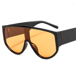 Sunglasses Vintage Oversized One Piece Round Women Brand Designer Fashion Colorful Eyewear Men Goggle Shades Sun Glasses