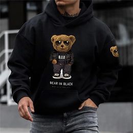 Men's sweater pullover hooded sweatshirt pattern printed daily sports street designer basic spring and autumn clothing 240112