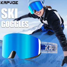 KAPVOE Skiing Eyewear Ski Goggles Double Layers Lens Antifog UV400 Men Women Snowboard Winter Sports Accessories 240112