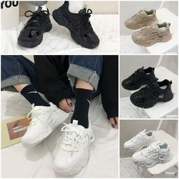 Casual shoes Womens designer shoes Chunky Sneakers Spring Breathable Lace Up Dad Shoes Round Head Wedge sneakers sports eur 35-40